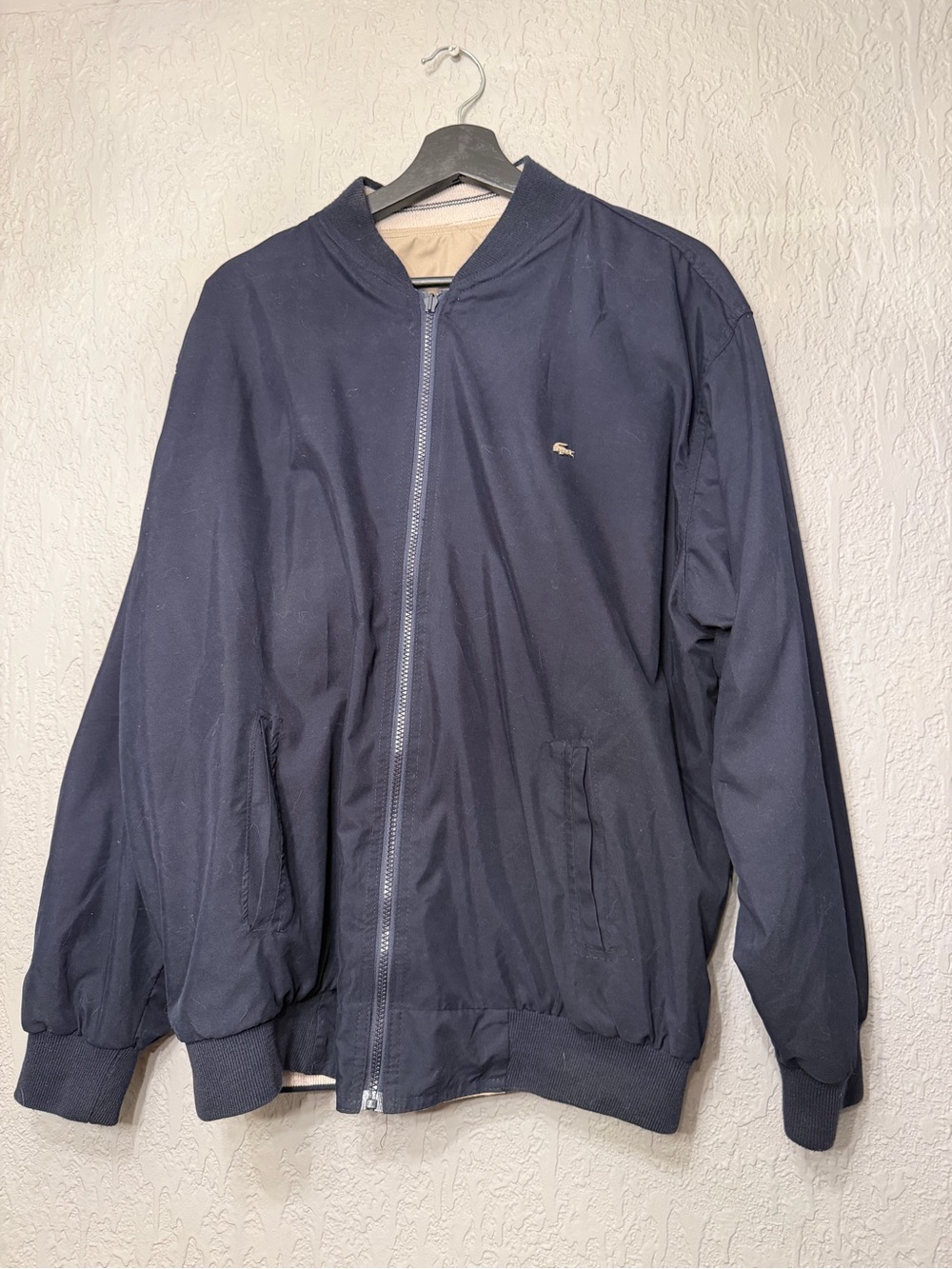 Lacoste Navy Bomber Jacket with Small Logo